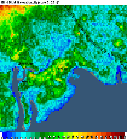 Blind Bight elevation map