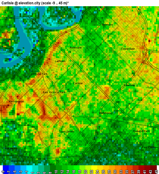 Carlisle elevation map