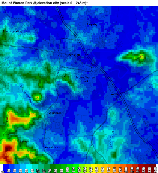 Mount Warren Park elevation map