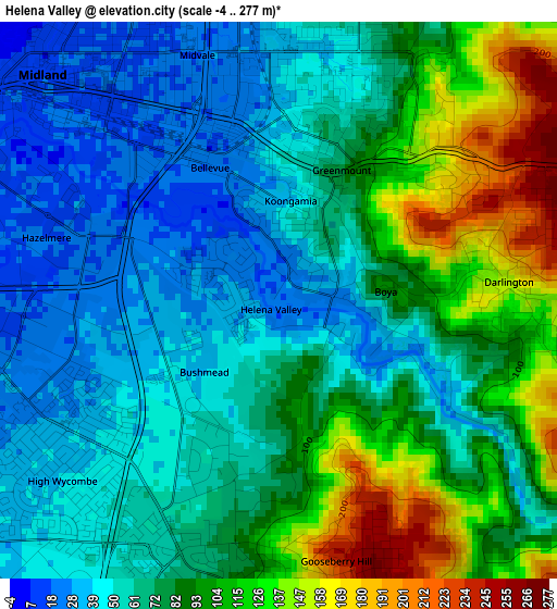 Helena Valley elevation map