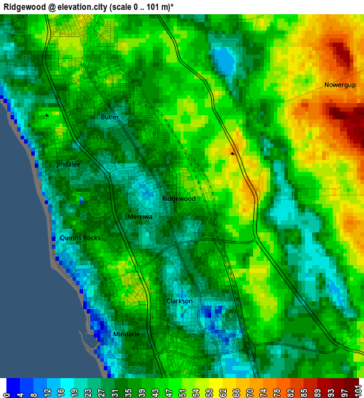 Ridgewood elevation map