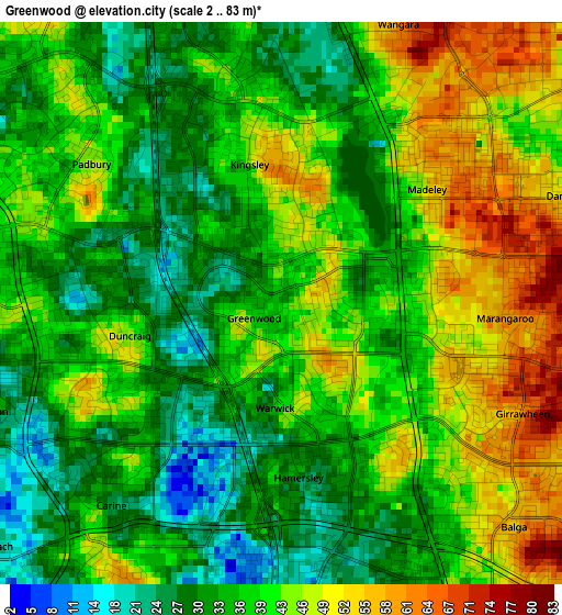 Greenwood elevation map