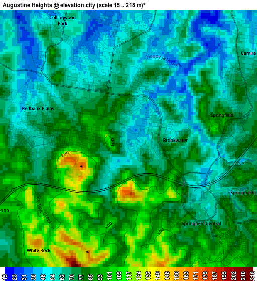 Augustine Heights elevation map