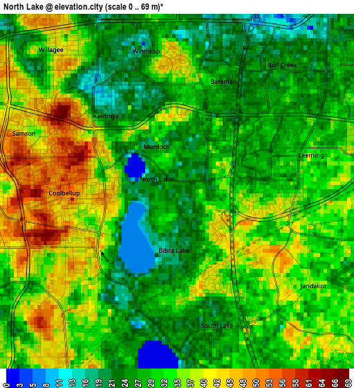 North Lake elevation map