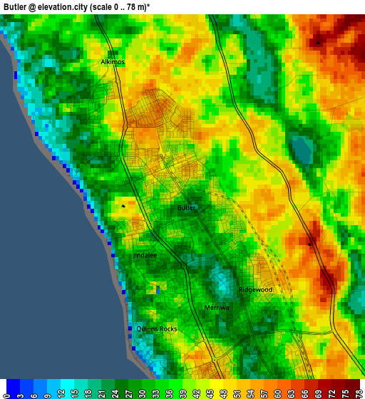 Butler elevation map
