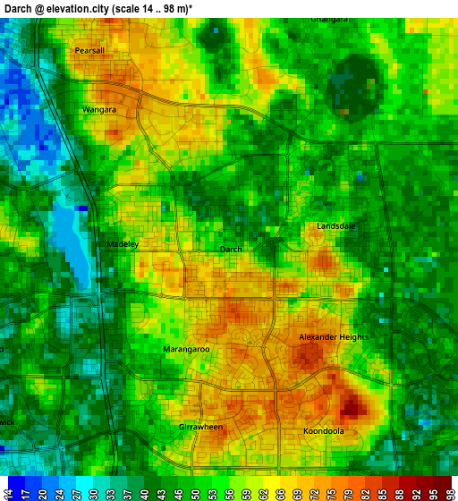 Darch elevation map