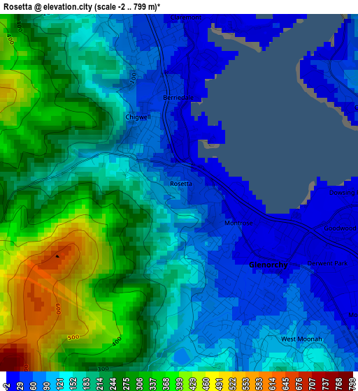 Rosetta elevation map