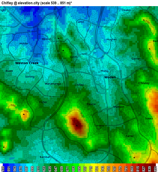 Chifley elevation map