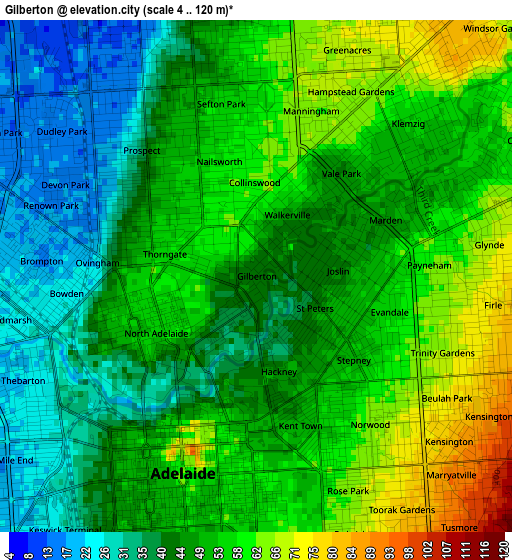 Gilberton elevation map