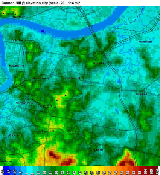 Cannon Hill elevation map