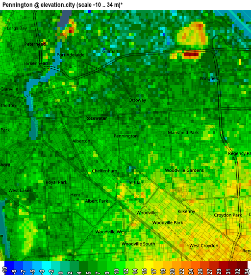 Pennington elevation map