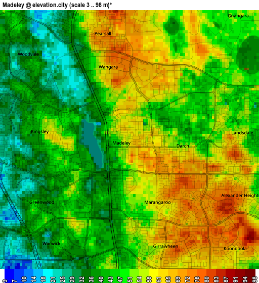 Madeley elevation map