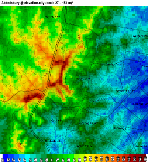 Abbotsbury elevation map