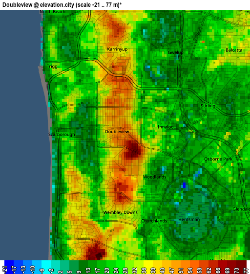 Doubleview elevation map