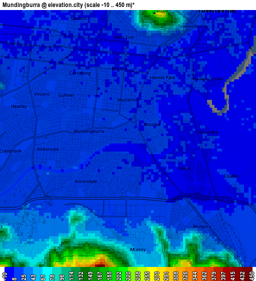 Mundingburra elevation map