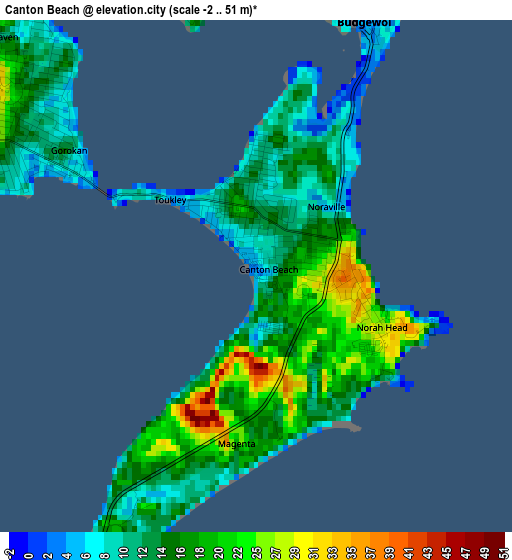 Canton Beach elevation map