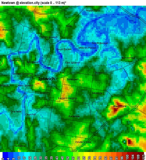 Newtown elevation map