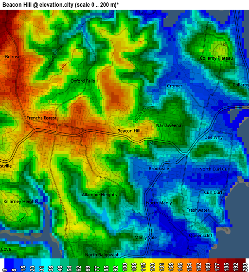 Beacon Hill elevation map