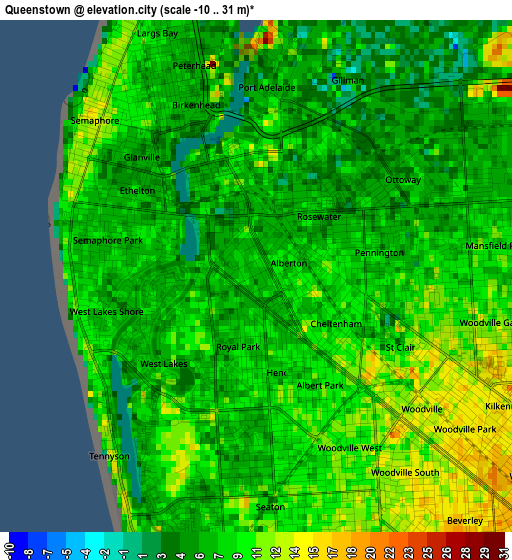 Queenstown elevation map