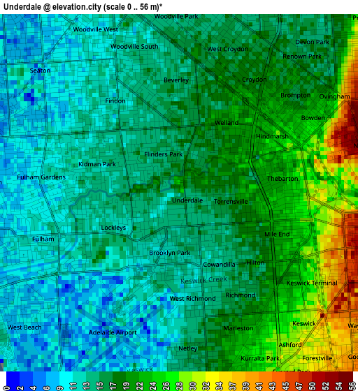 Underdale elevation map