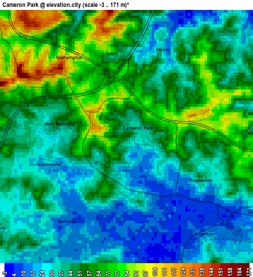 Cameron Park elevation map