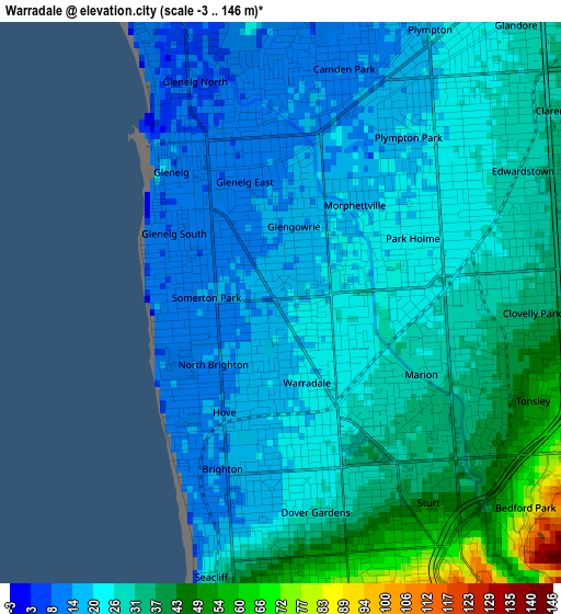 Warradale elevation map