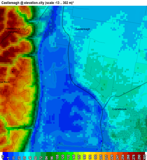 Castlereagh elevation map