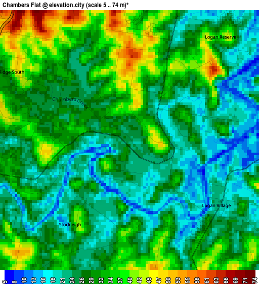 Chambers Flat elevation map