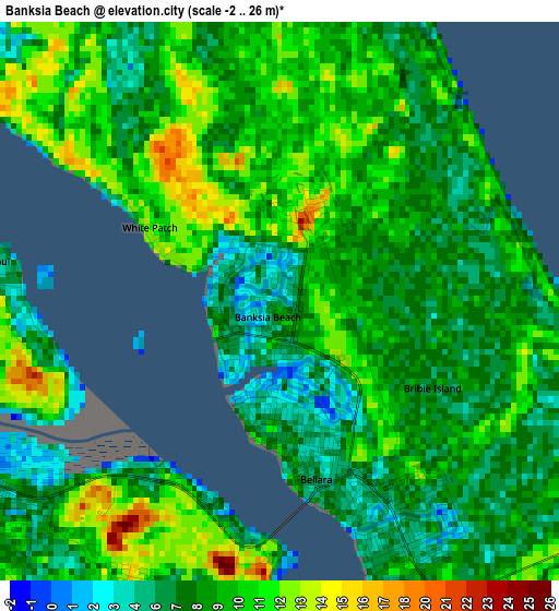 Banksia Beach elevation map