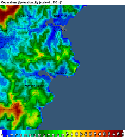 Copacabana elevation map