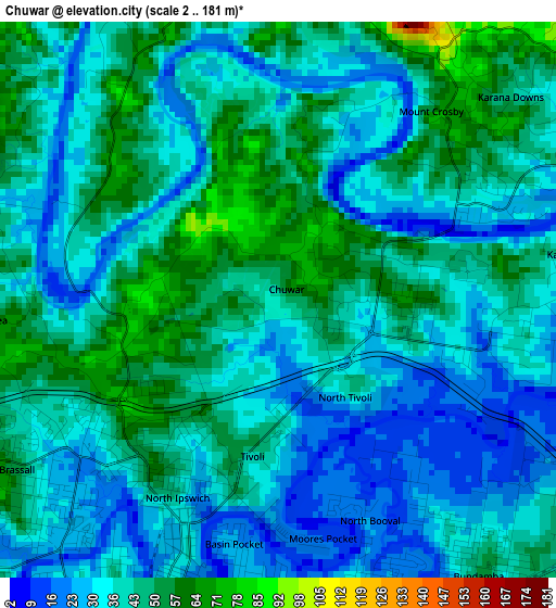 Chuwar elevation map