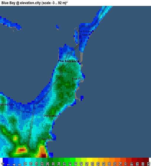 Blue Bay elevation map