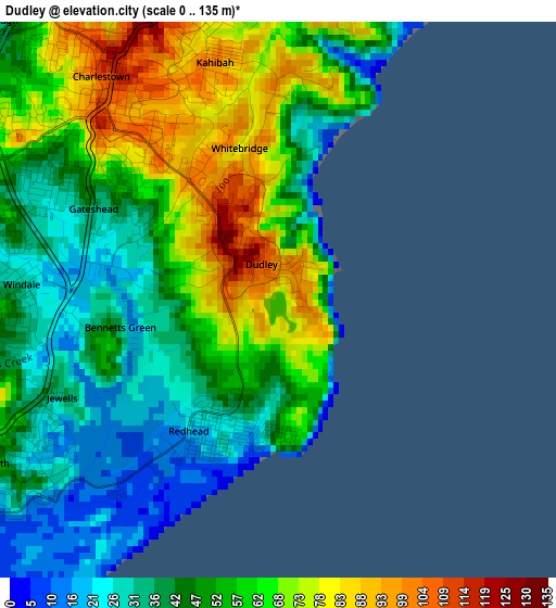 Dudley elevation map