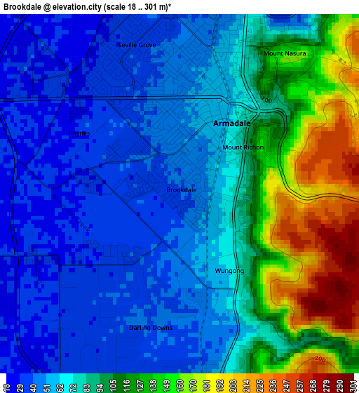 Brookdale elevation map