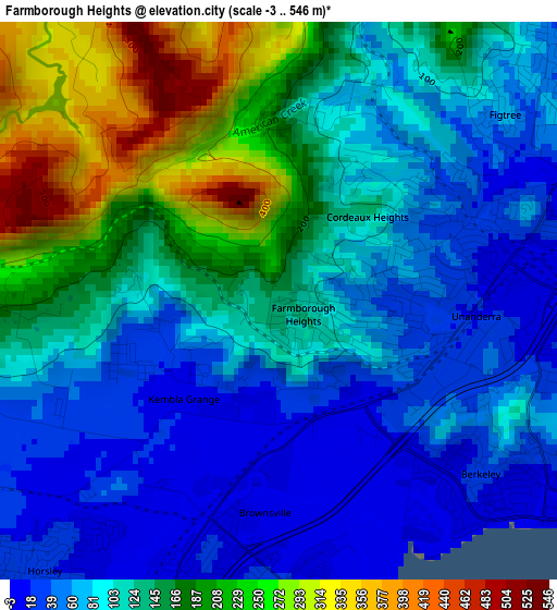 Farmborough Heights elevation map