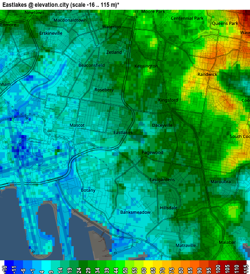 Eastlakes elevation map