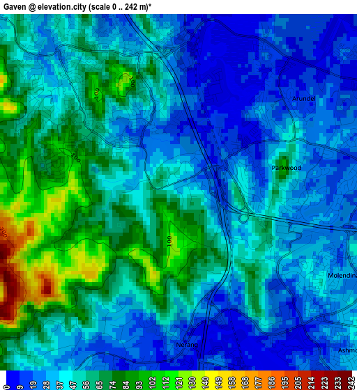 Gaven elevation map