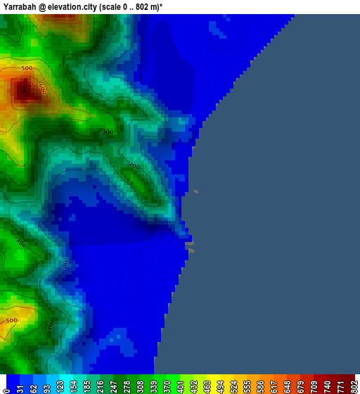 Yarrabah elevation map