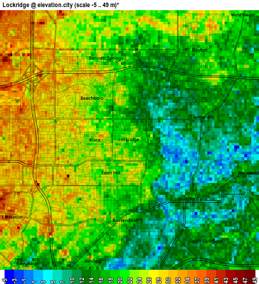 Lockridge elevation map