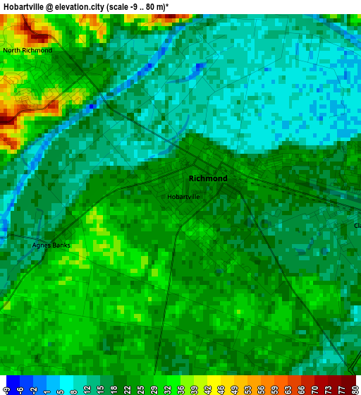 Hobartville elevation map