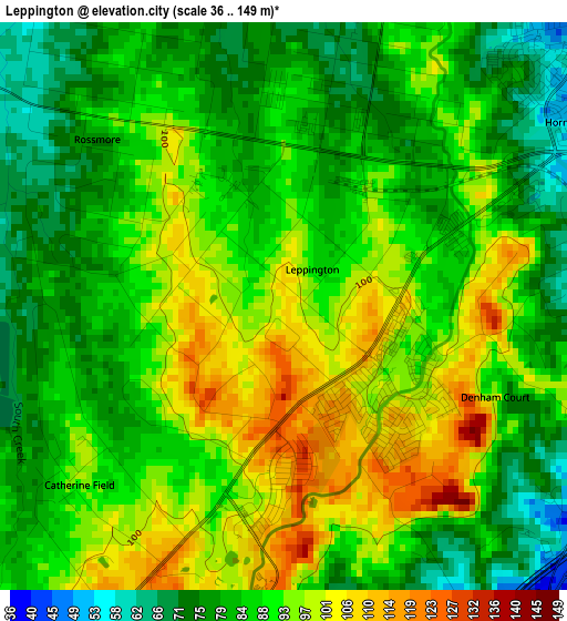 Leppington elevation map