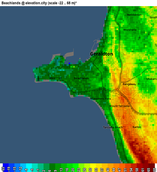 Beachlands elevation map