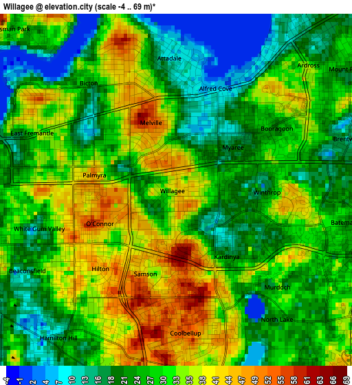 Willagee elevation map