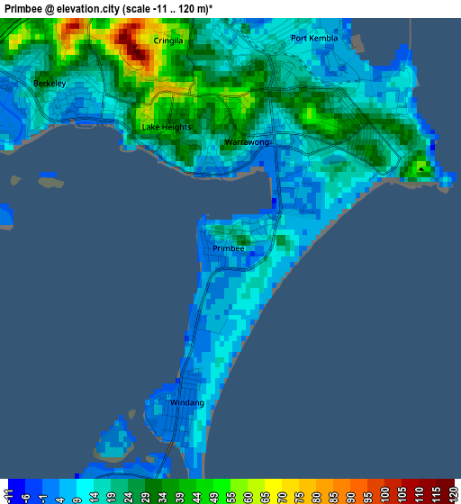 Primbee elevation map