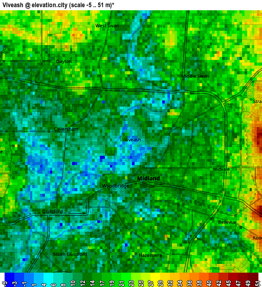 Viveash elevation map