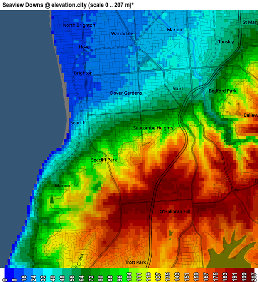 Seaview Downs elevation map