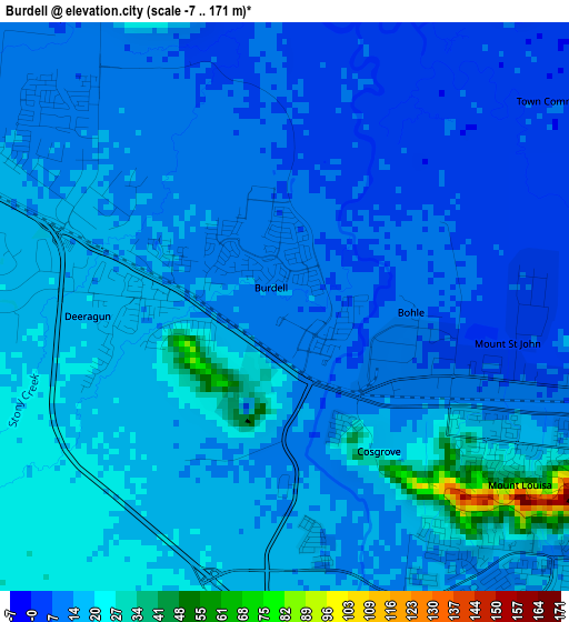 Burdell elevation map