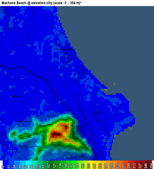 Machans Beach elevation map