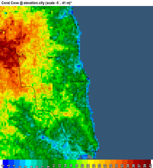 Coral Cove elevation map