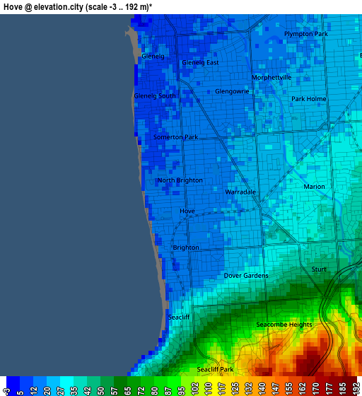 Hove elevation map